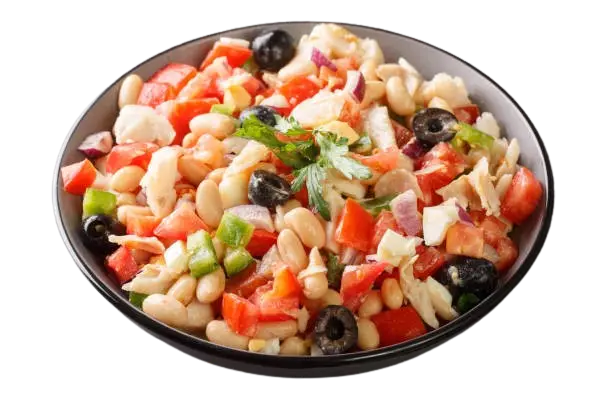 Ensaladas con legumbres: Una ensalada fresca con alubias