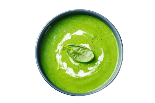 Recetas con guisantes. Un plato con crema de guisantes con nata.