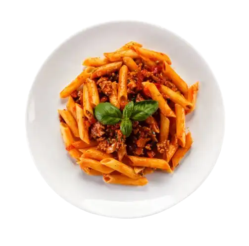 Recetas de macarrones: un plato de macarrones con tomate