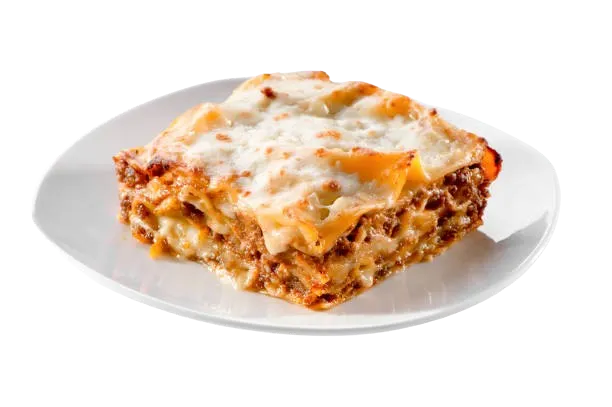 Recetas de lasañas: un plato con un trozo de lasaña de carne